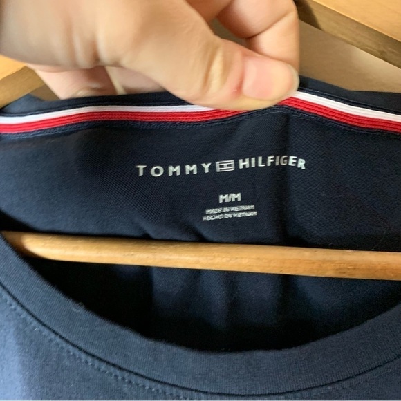 [Tommy Hilfiger] Navy Blue Red & White Striped Detail Short Sleeve Casual Dress - Picture 5 of 9
